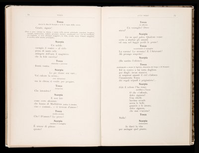 Libreto Tosca Giacomo Puccini, Edition Ricordi, Itálie od Italian School