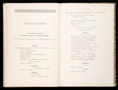 Libreto Tosca Giacomo Puccini, Edition Ricordi, Itálie od Italian School