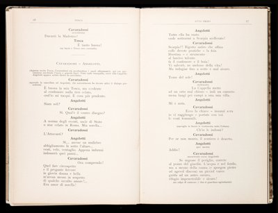 Libreto Tosca Giacomo Puccini, Edition Ricordi, Itálie od Italian School