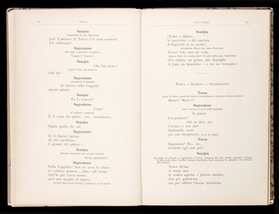 Libreto Tosca Giacomo Puccini, Edition Ricordi, Itálie od Italian School