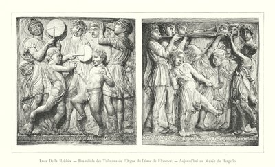 Luca Della Robbia, basreliéfy z varhanní galerie Florentského dómu, dnes v muzeu Bargello (rytina) od Italian School