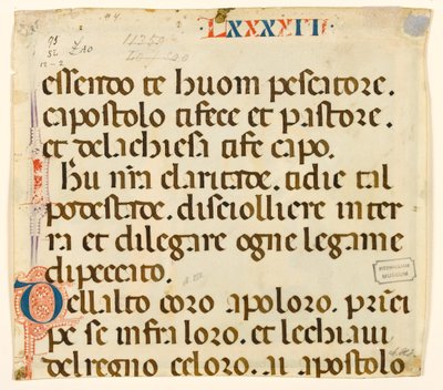 MS McClean folio 201.4 v Lauda pro svatého Petra od Italian School