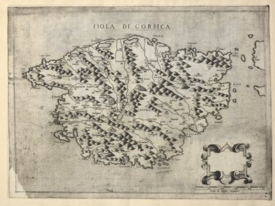 Mapa Korsiky, ostrov Korsika (rytina) od Italian School