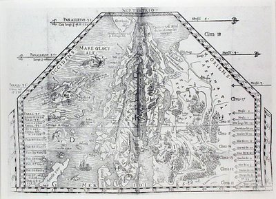 Mapa Skandinávie, z atlasu Olause Magnuse od Italian School