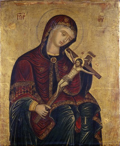 Marie s krucifixem (tempera na vrbovém dřevě) od Italian School