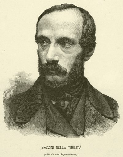 Mazzini Nella Virilita (rytina) od Italian School