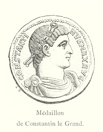 Medailon Konstantina Velikého (rytina) od Italian School