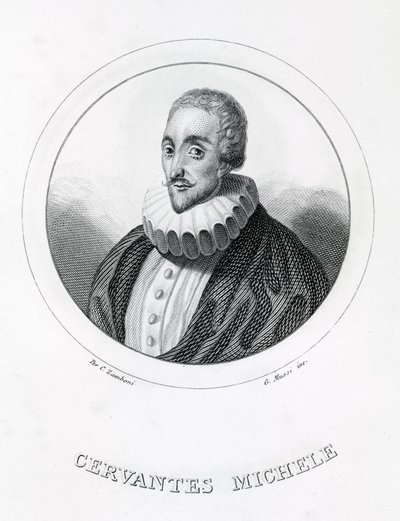 Miguel de Cervantes , španělský spisovatel (1547 - 1616). od Italian School