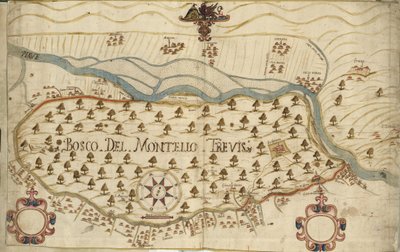 Montello, mapa, XVIII století, Veneto, Itálie od Italian School
