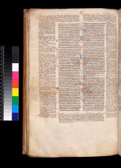 Ms 213. Gregory IX, Decretales with Apparatus od Bernarda Botone z Parmy, F.93v. Hlavní text v gotickém knihkupectví (littera rotunda) od Italian School