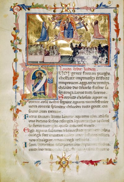 Paní B.R. 19, c. 62b, od Laudi Spirituali od Company of St Giles od Italian School