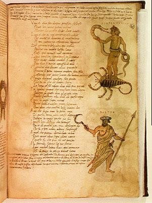 Ms Ital 483 P.4.7 f.160v Serpentarius and Bootes, from the 