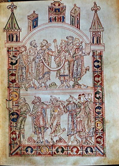Ms. Plut.12.17 f.4r Učedníci svatého Augustina, z De Civitate Dei, (11.-12. století) od Italian School