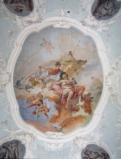 Mytologická scéna s Venuší, Juno a Minervou od Italian School