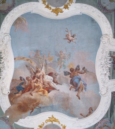 Mytologická scéna se zvěrokruhem (freska) od Italian School