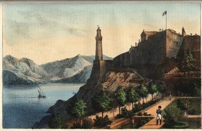Napoleon na Elbě - Napoleon na Elbě - Portoferraio - Ostrov Elba - Napoleon v zahradě guvernéra 1814-1815 - rytina z „“ Zvyky a obyčeje všech národů vesmíru. To je historie vlády, zákonů, milicí, náboženství všech od Italian School