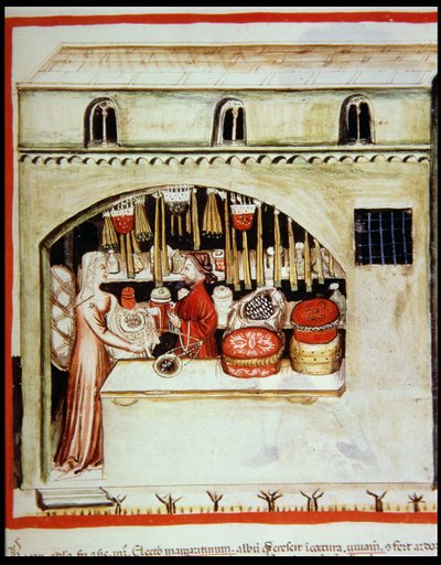 Nova 2644 f.46r Prodám rýži, od Tacuinum Sanitatis Code Vindobonensis od Italian School