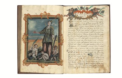 O výrobě děl pro Benátskou republiku Carlo Camozzi di Bergamo (fl.1712), italsky a latinsky, ilustrovaný rukopis na papíře, Benátky, 1. pol. 18. stol. (tuš a barva na papíře) od Italian School