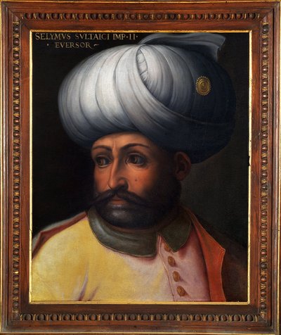 Osmanská říše: portrét devátého osmanského sultána Selima II. Hrozného od Italian School