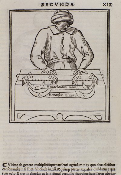 Stránka z Musica theorica od Lodovica Foglianiho (1475?-1542) (nebo Ludovica Folianiho) hudebního teoretika od Italian School