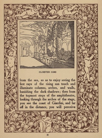 Stránka z prospektu hotelu San Domenico Palace, Taormina (litografie) od Italian School