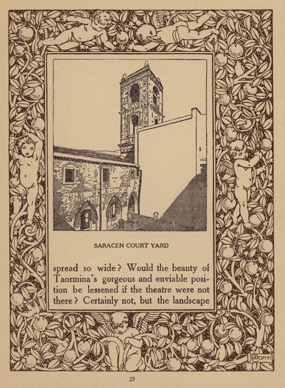 Stránka z prospektu hotelu San Domenico Palace, Taormina (litografie) od Italian School
