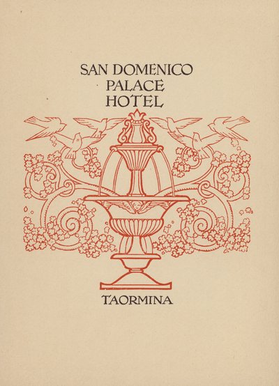 Stránka z prospektu hotelu San Domenico Palace, Taormina (litografie) od Italian School
