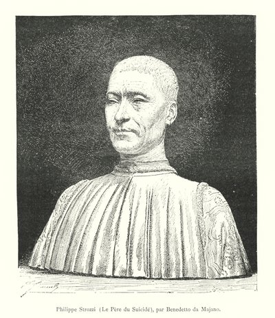 Philippe Strozzi, Le Pere du Suicide, par Benedetto da Majano (rytina) od Italian School