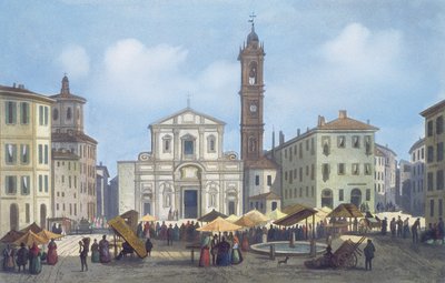 Piazza Santo Stefano z Pohledů na Milán a okolí od Italian School