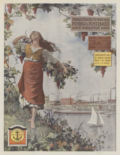 Poggi  Astengo (barevná litografie) od Italian School