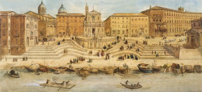 Přístav Ripetta od Italian School