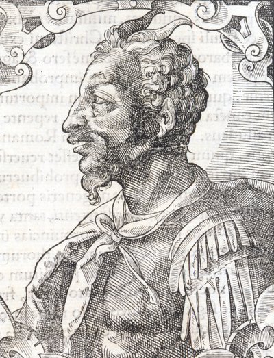 Portrét Attily z díla Bernardina Coria " " Elogia Virorum Illustris " ", Milán 16. století. od Italian School