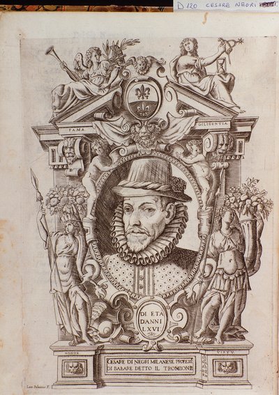 Portrét Cesare Blacka zvaného Il Trombone (1536-1604), italského tanečníka od Italian School