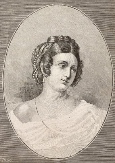 Portrét Costanzy Monti (1792-1840), italský básník, rytina Centenari z L