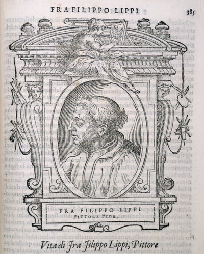 Portrét Fra Filippa Lippiho (asi 1406-69) z Vasaris Lives of the Artists, poprvé publikován v roce 1550 od Italian School