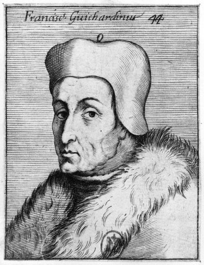 Portrét Francesca Guicciardiniho (1483-1540) (rytina) (černobílá fotografie) od Italian School