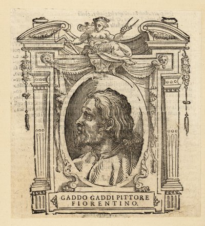 Portrét Gadda Gaddiho, italského malíře a mozaikáře z Florencie v gotickém uměleckém stylu, cca 1239-cca 1312 od Italian School