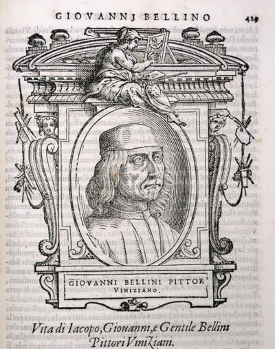 Portrét Giovanniho Belliniho (asi 1431-1516) z Vasaris Lives of the Artists, poprvé publikován v roce 1550 od Italian School