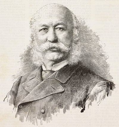 Portrét Girolama Cantelliho (1815-1884), italského vlastence a politika, rytina z fotografie Baroni a Gardelli, z L