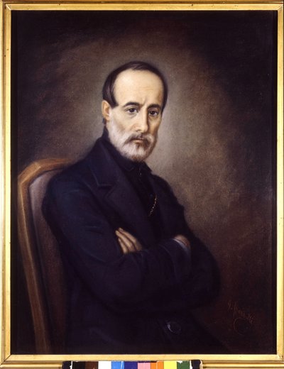 Portrét Giuseppe Mazziniho (1805 nebo 1808 - 1872). malířství 19. století. Muzeum Risorgimento. Milán od Italian School