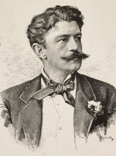 Portrét Herberta von Bismarcka (1849-1904), německého politika, rytina Riery z fotografie bratří Vianello, z L