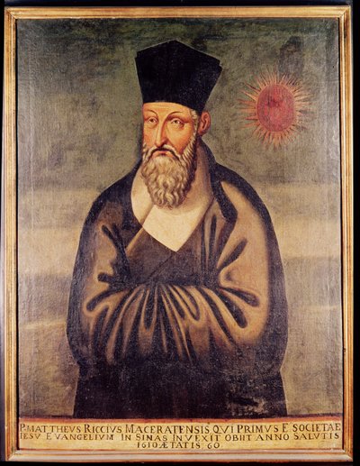 Portrét Mattea Ricciho (1552-1610) italský misionář, zakladatel jezuitské misie v Číně (panel) od Italian School