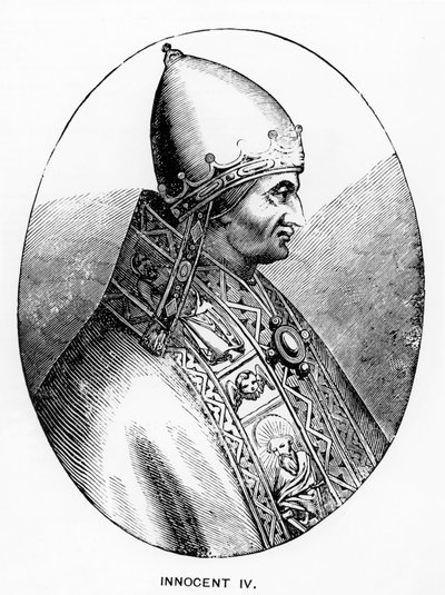 Portrét papeže Inocence IV. († 1254) ilustrace z Vědy a literatury ve středověku a renesanci, napsal a vyryl Paul Lacroix, 1878 od Italian School