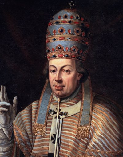 Portrét papeže Pia VI., detail (olej na plátně od Italian School
