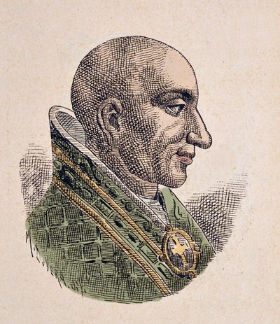 Portrét antipapeže Christophore (ou Christophe, Christopher, Cristoforo, Christophorus) (903-904) od Italian School