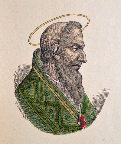 Portrét papeže Eugena Iera (Eugenius I nebo Eugenio) (654-657) od Italian School