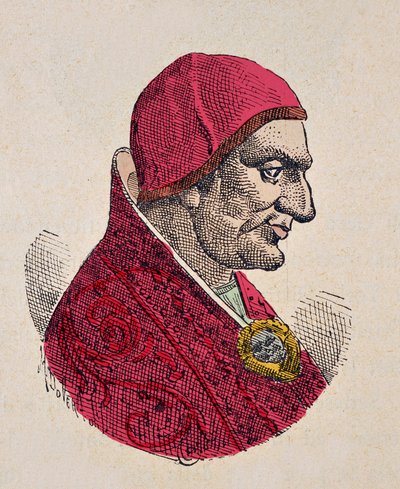 Portrét papeže Sabiniena (Sabinian nebo Sabiniano nebo Sabinianus) (604-606) od Italian School