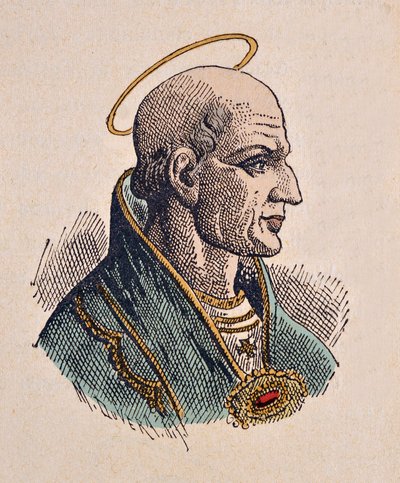 Portrét papeže Simple (Simplicius nebo Simplicio) (468-483) od Italian School