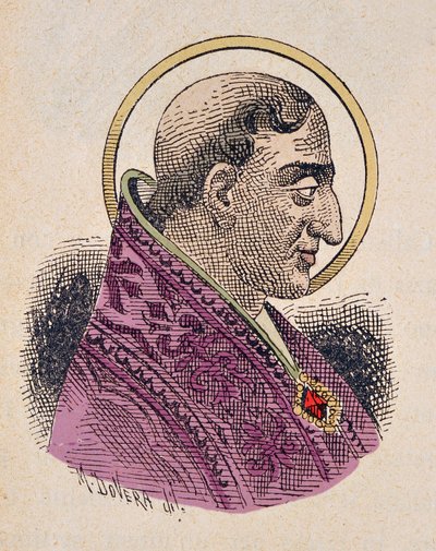 Portrét papeže Urbaina (Urban nebo Urbanus nebo Urbano I) Ier (222-230) od Italian School