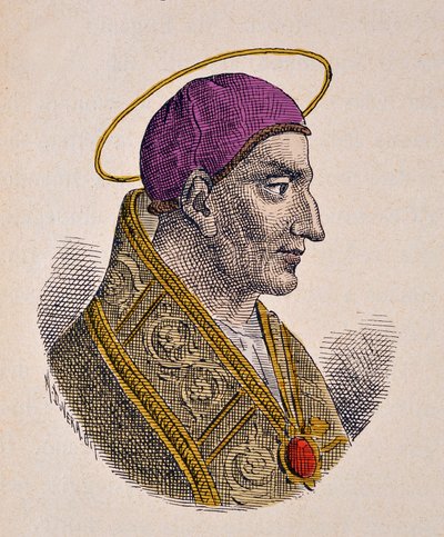 Portrét papeže Vitaliena (Vitalianus nebo Vitaliano) (657-672) od Italian School